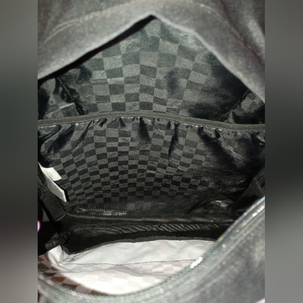Vans Backpack w/ Colorful Sparkly Checkered Pattern & Matching Lunch Bag - Picture 4 of 7